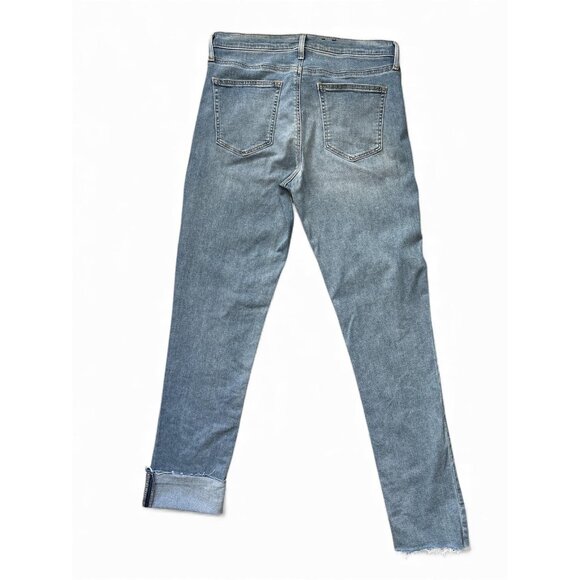 GAP Jeans Womens 12 Tall Light Indigo Blue Classic Straight Mid Rise Denim - Picture 2 of 9